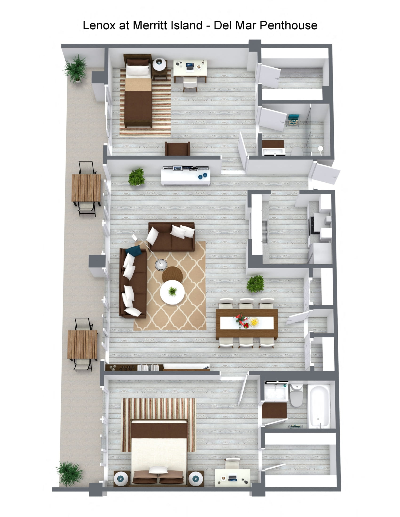 Floor plan for 2 beds, 2 baths, 1200 sqft